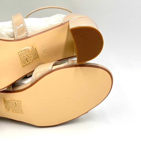 Benjamin Walk Touch Ups Womens Audrey Beige Tan Nude Patent Dress Sandals‎ Heels - Picture 11 of 14